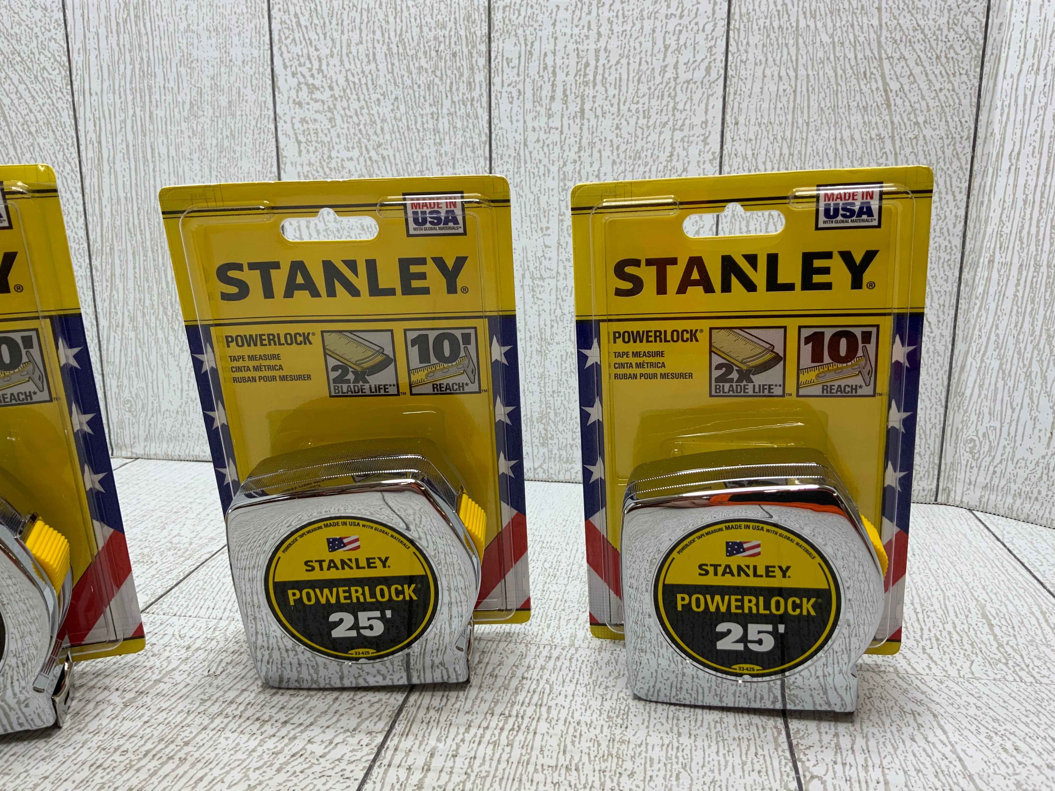 STANLEY Tape Measure, Chrome, 25-Foot (33-425) **LOT OF 6 Tape Measures** (8044805718254)